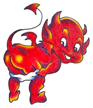Baby devil, a tattoo design by benjjamink