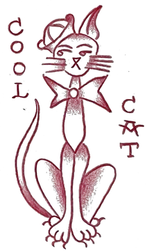 Cool cat, a tattoo design by benjjamink