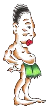 Hula man, a tattoo design by benjjamink