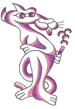 Pink cat, a tattoo design by benjjamink