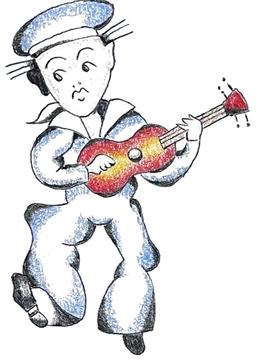 Ukulele sailor, a tattoo design by benjjamink